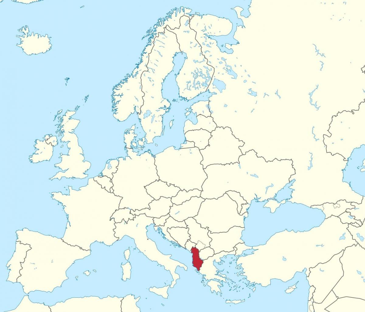 карта на Албания в европейския