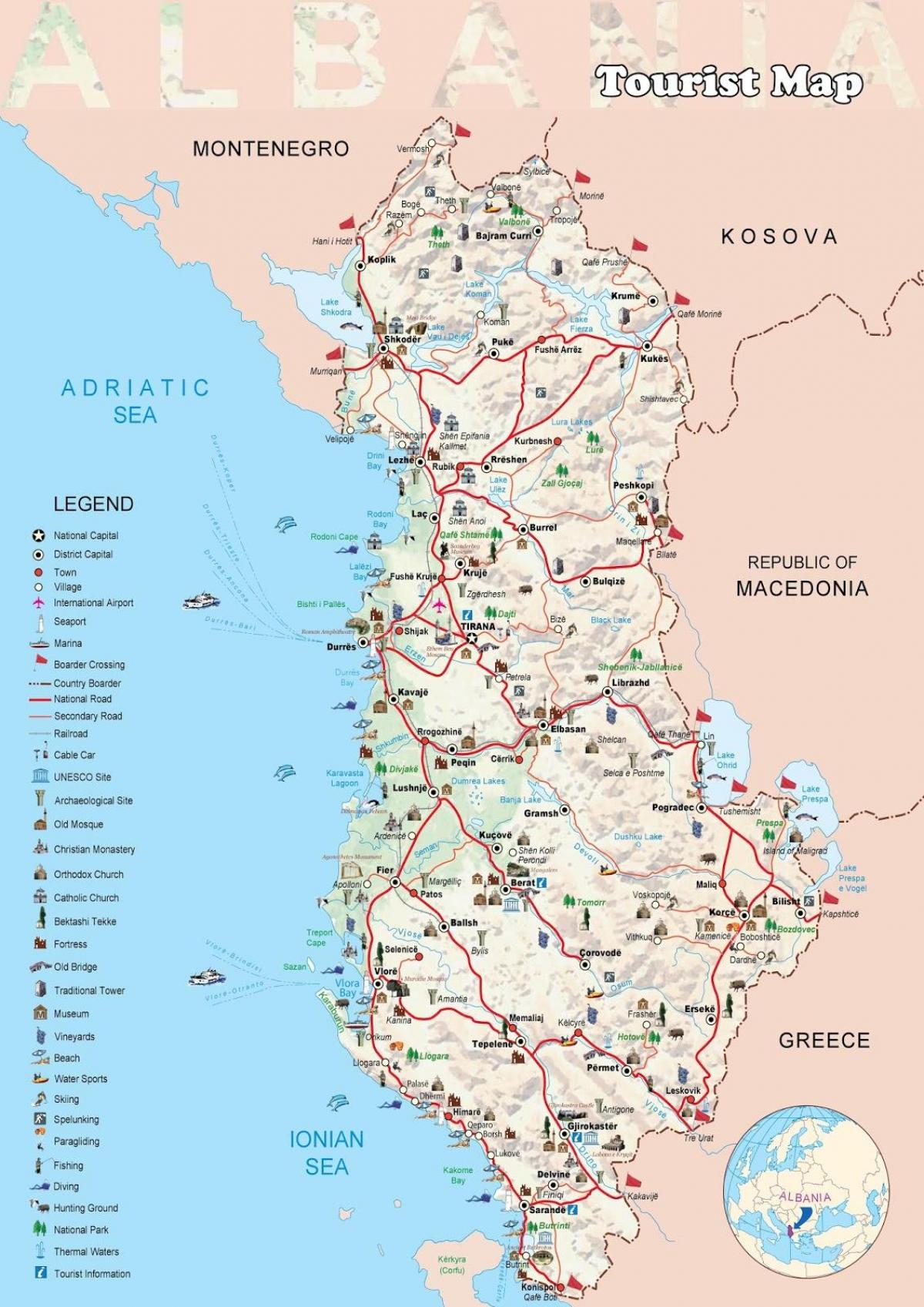 дерми картата на Албания