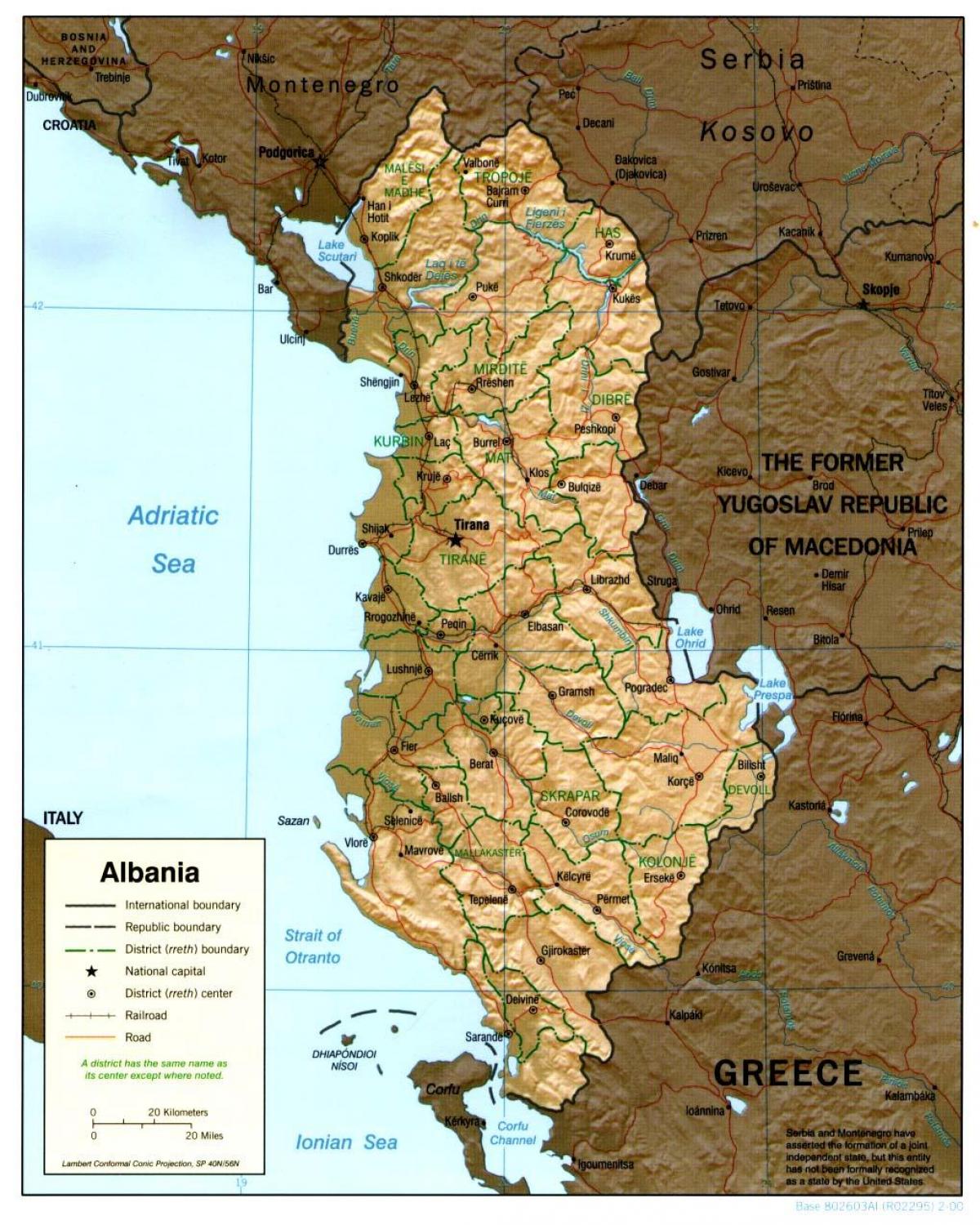 Албански старата картата
