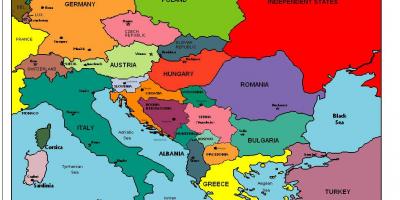 На картата На Европа Албания