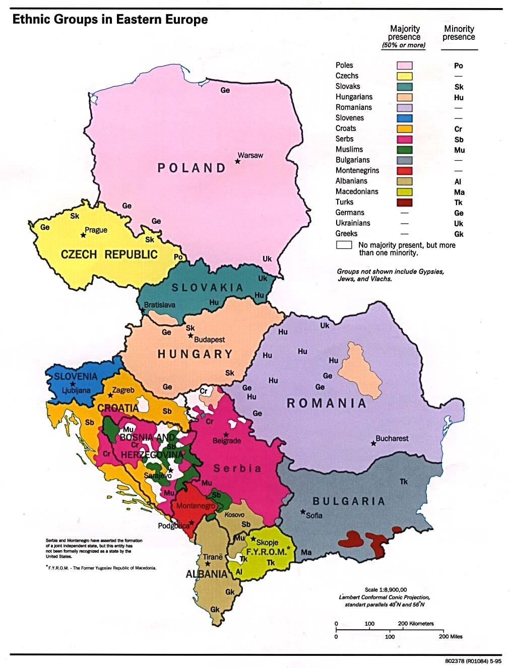 етническа карта на Албания