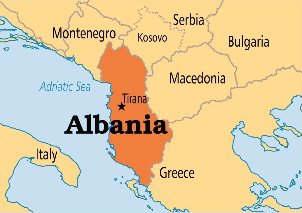 Албания карта на страната