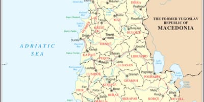 Карта на Албания с градовете
