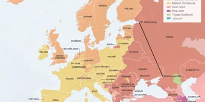 Карта на Албания религия