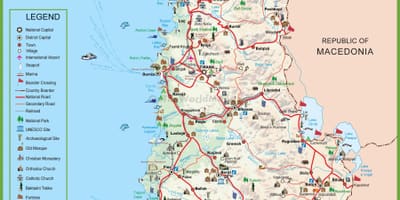 Карта на Албания турист
