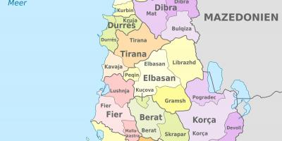 Карта на Албания политически